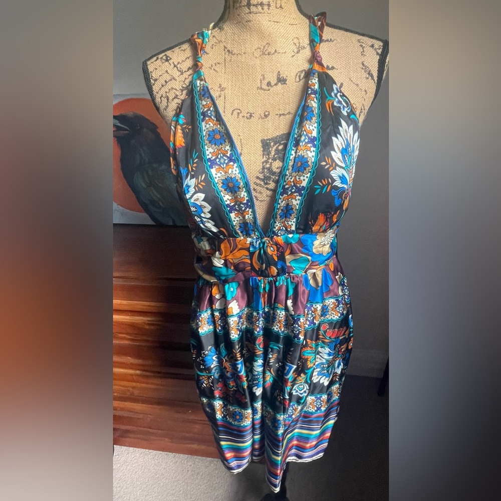 Silk Deep-V Halter Tunic Camisole from Arden B.